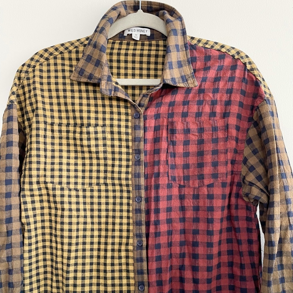 WildHoney Contrast Checked Buttondown - Picture 7 of 10
